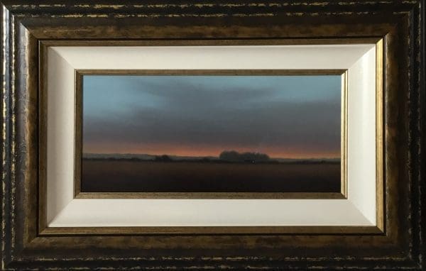 Lawrence Coulson original canvas sunset pink evening hills countryside landscape dark sun original
