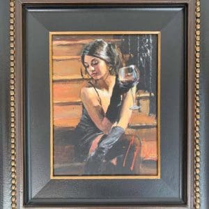 Original painting by Fabian Perez, depicting Saba at staircase