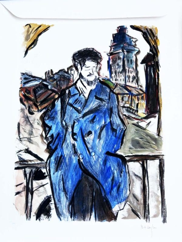 Bob Dylan brown blue white orange colourful suit collectable 2008 musician print man four series