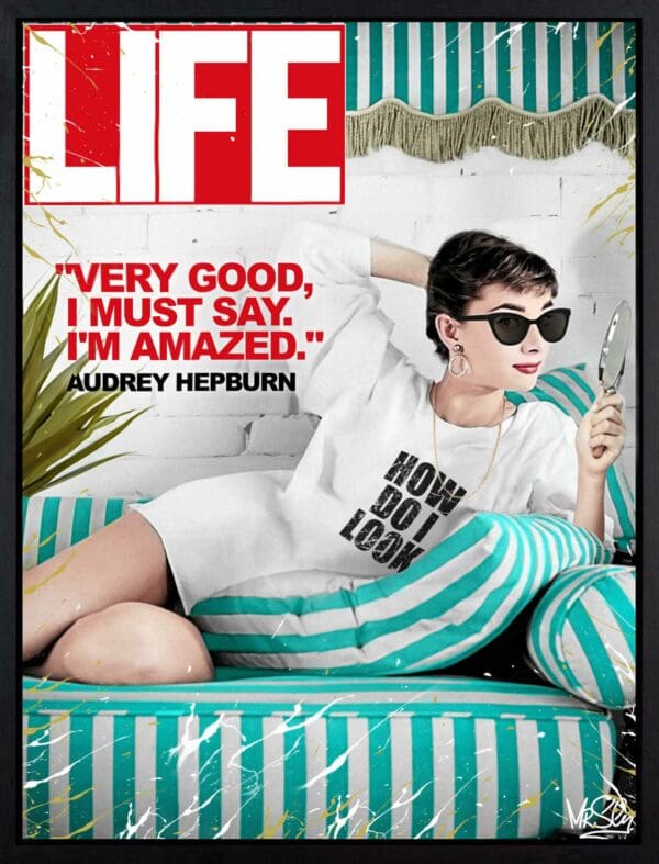 Mr. Sly Mixed Media collage Audrey Hepburn Life Magazine Artwork