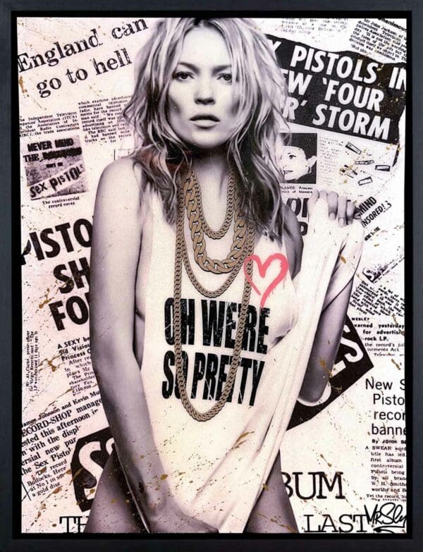 Mr. Sly Mixed Media collage Kate Moss Pretty Vacant artwork