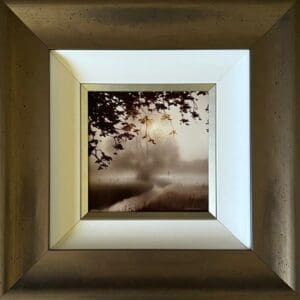 John Waterhouse landscape dreamy warm earthy walkers figures contemporary oil canvas framed square